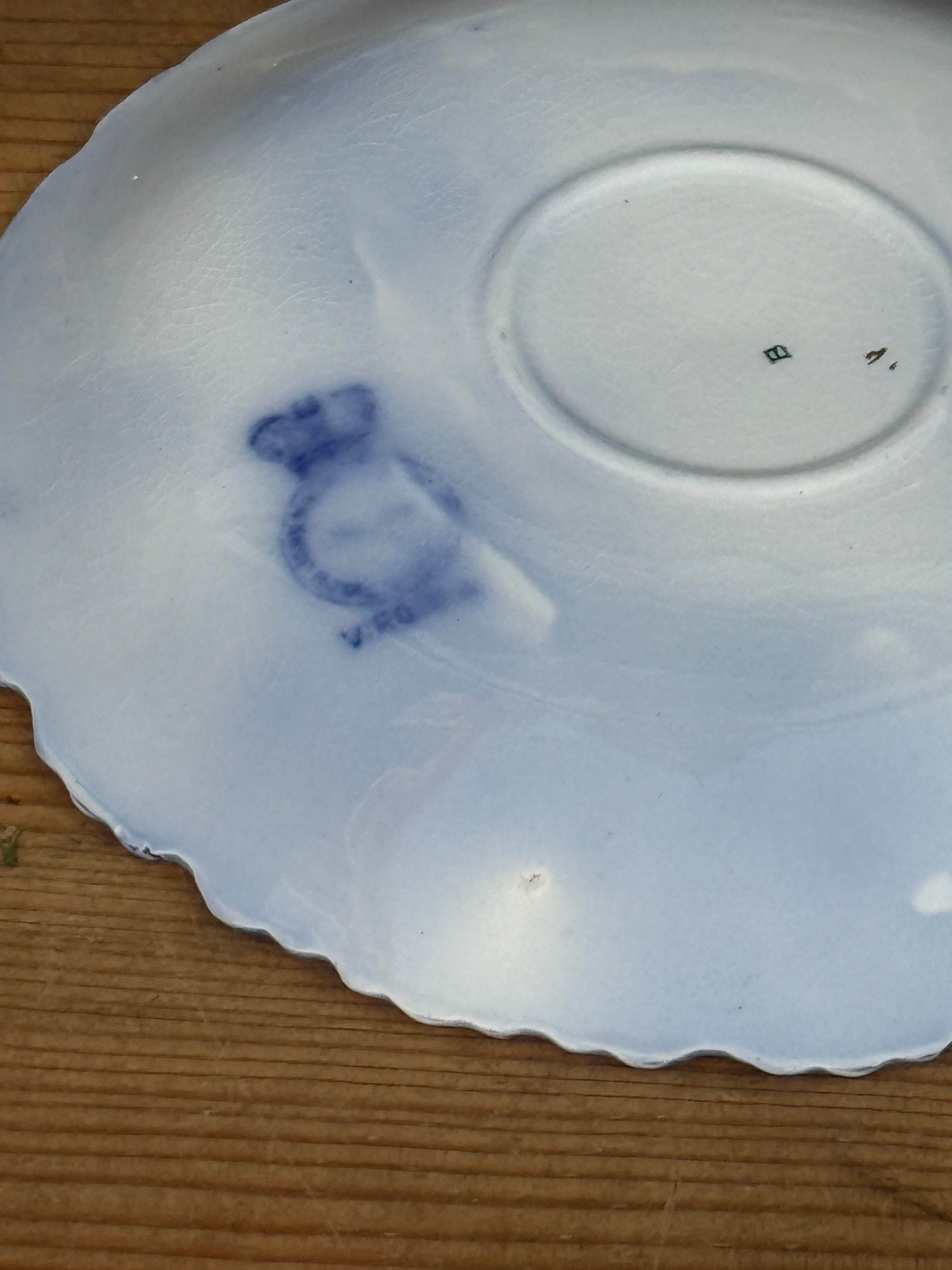 Antique John Maddock & Sons "Virginia" Flow Blue Tea Cup & Saucer England | Circa 1890