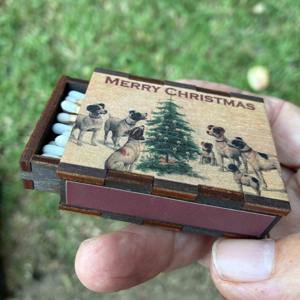 Matches • Christmas Dogs Wooden Matchboxes • Home Decor