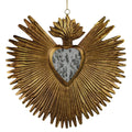 Milagro Heart with Mirror, Gold Antique