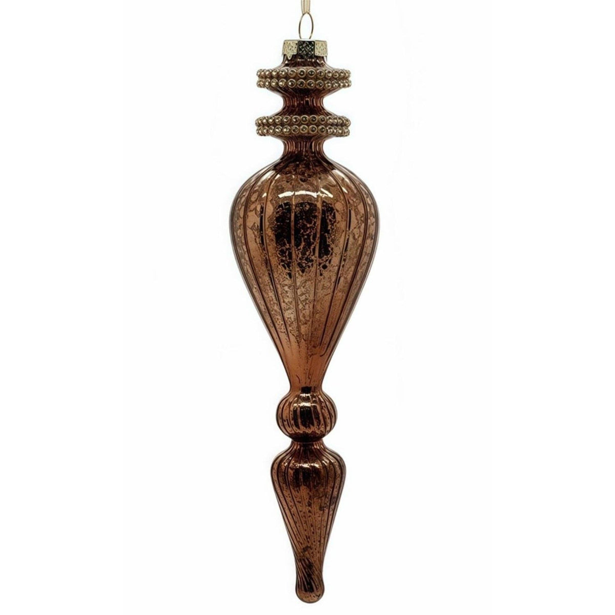 Bronze Glass Finial Ornament 9.5"