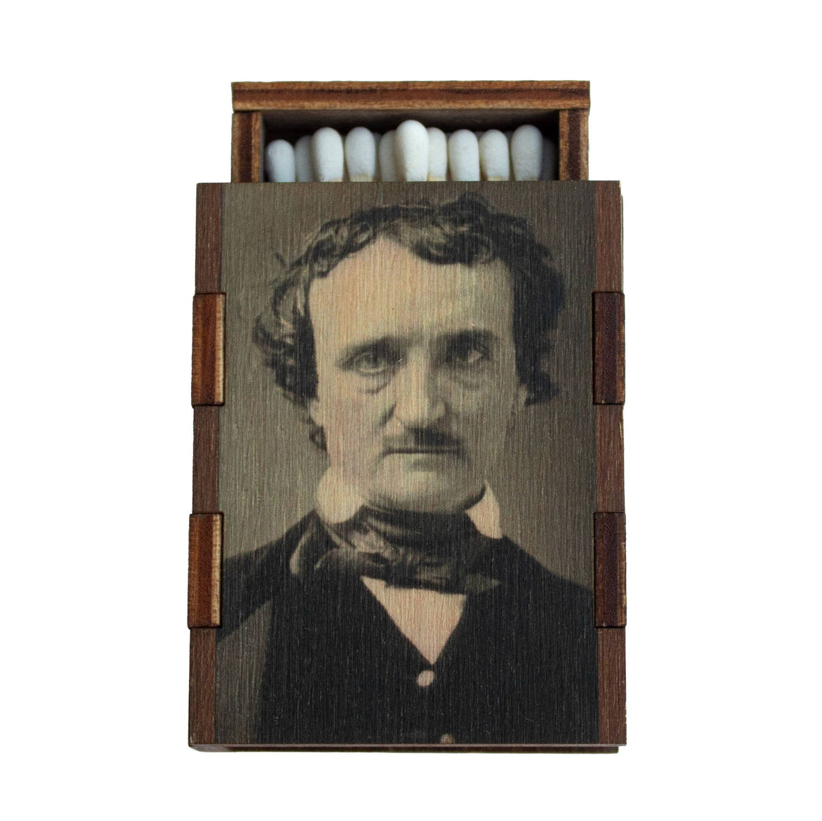 I — Edgar Allan Poe wooden book matchbox