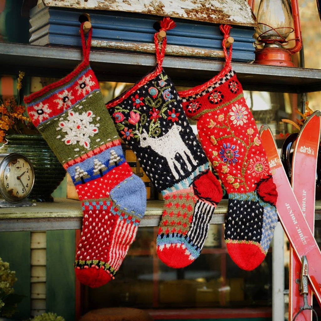 Snowflake Christmas Stocking – Nordic Knit Holiday Design